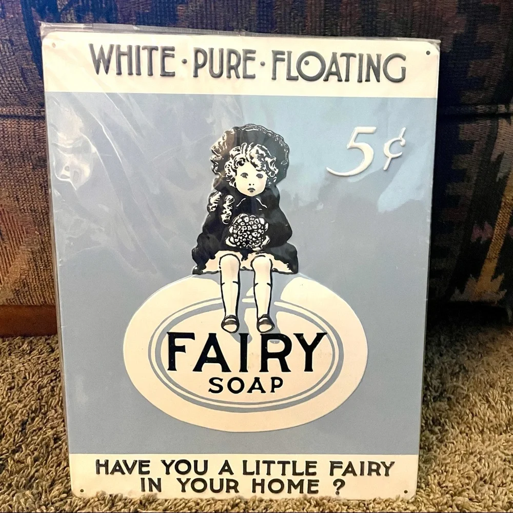 NEW Fairy Soap Embossed Metal Sign